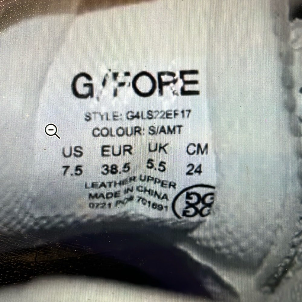 G/Fore Grosgrain Brogue Gallivanter Golf Ivory purple ladies shoes size 7,5 - Picture 4 of 11